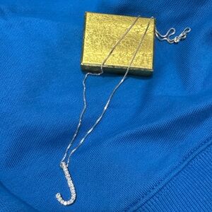 Sterling silver “j” necklace 16 in chain